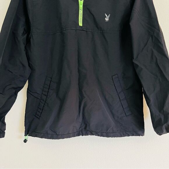 Playboy x Pacsun Men's Black/Green 1/2 Zip Windbreaker Jacket Size Small - Picture 4 of 9